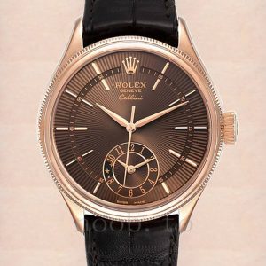 rolex cellini brown leather